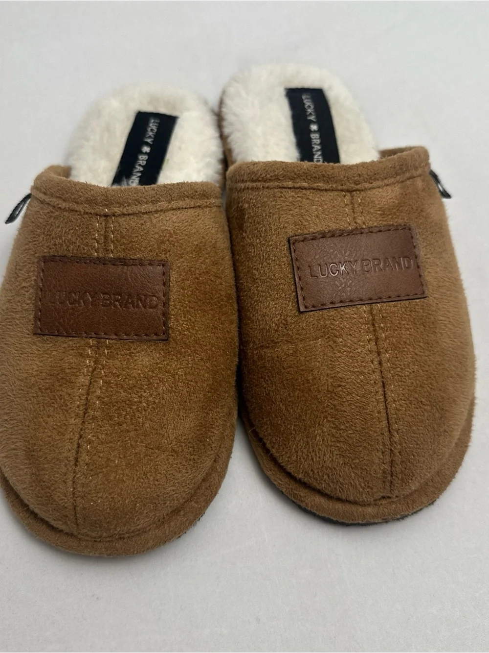 Lucky Brand Kids Brown Plush-Lined Slip-On Slippers